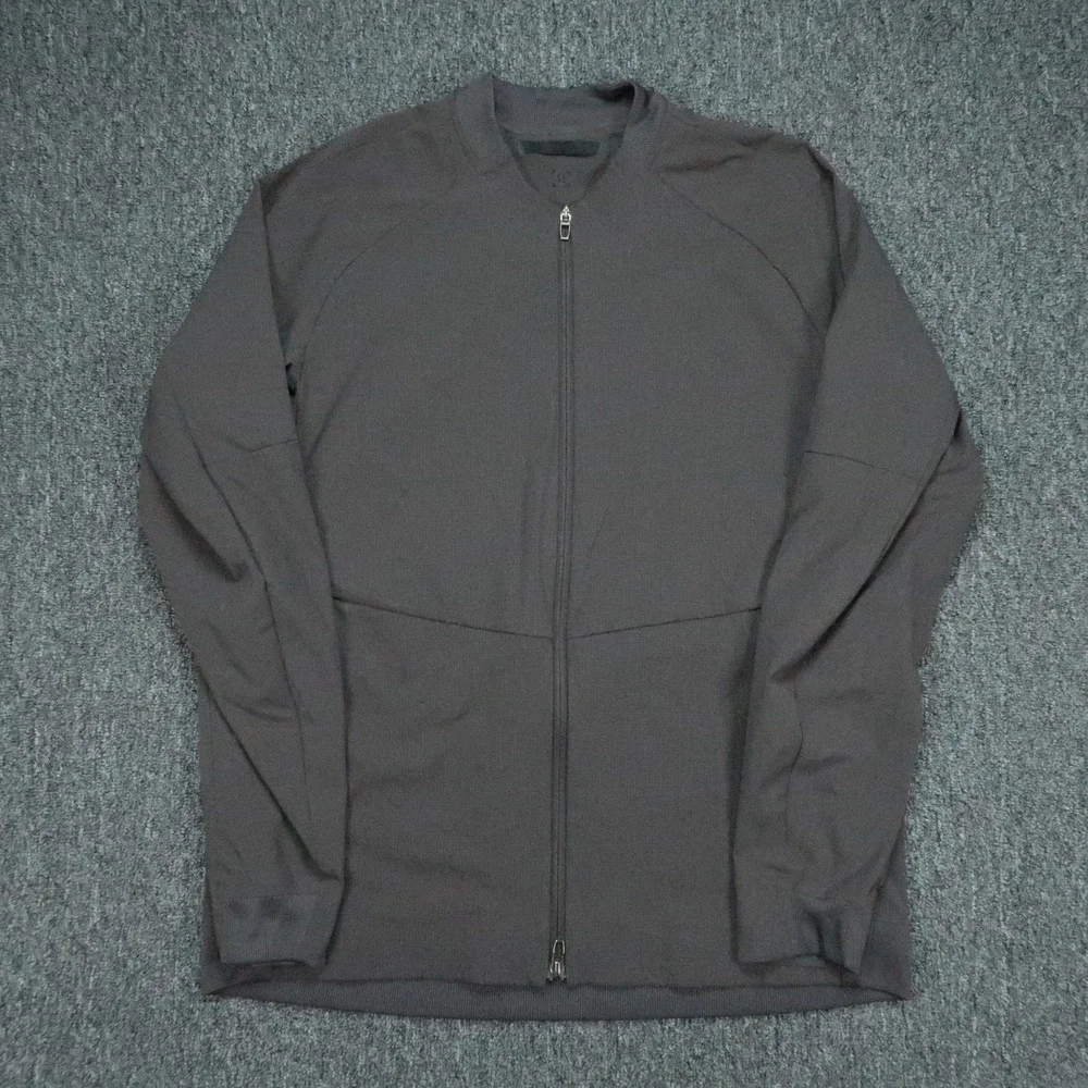 lululemon Jacket Mens Large Gray Airing Easy Bomber Full Zip Pockets Lightweight